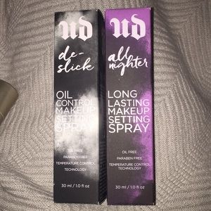 Urban decay setting spray all nighter and de slick